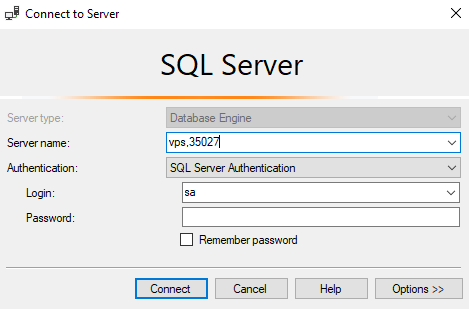 Connexion SQL Server Management Studio